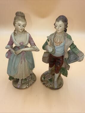 VTG MCM ARDCO Victorian Man/Woman Porcelain Colonial Figures